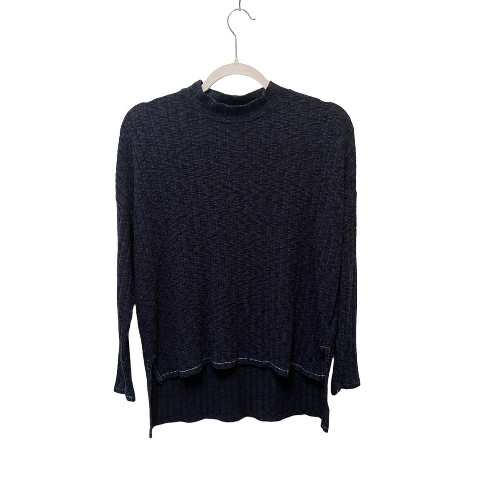 Juicy Couture Womens Navy Blue Long Sleeve Top Polyester Rayon Blend Size Medium